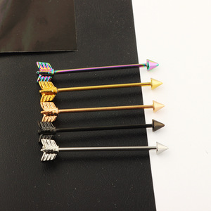 YW Freccia Industriale Bilanciere Personalizzati Della Vite Prigioniera Dell'orecchio Piercing Doppio Foro Dritto Bar Monili Penetranti Del Corpo - Product Image 6