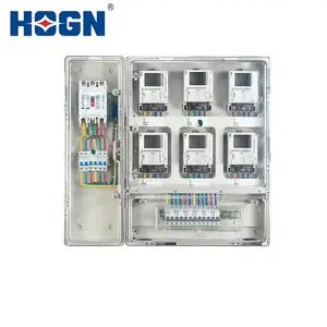 HOGN حار بيع المدفوعة مسبقا متر كهربائي صناديق مرحلة واحدة غطاء شفاف و مربع
