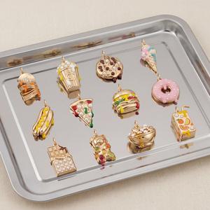 Nouvelle série de desserts : Pendentifs DIY pour femmes (chips de pommes de terre, gâteau glacé, hot-dog, <span class=keywords><strong>pizza</strong></span>, burger) – Accessoires de bijoux en gros - Product Image 5