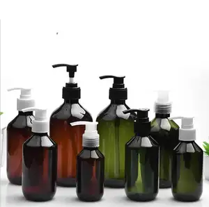 150ml200ml300ml empty lotion shampoo essential oil body wash plastic custom cosmetic packaging bottle with pump