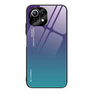 Per <span class=keywords><strong>Xiaomi</strong></span> <span class=keywords><strong>11</strong></span> <span class=keywords><strong>Lite</strong></span> <span class=keywords><strong>Cover</strong></span> in vetro temperato sfumato Silicone custodia Ultra sottile paraurti antigraffio copertura protettiva completa del telefono - Product Image 3