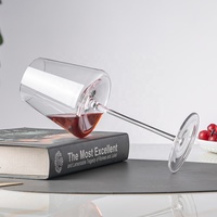 Verres à vin blancs élégants en forme de trapèze, sans pied, avec fond concave, gobelet à vin transparent