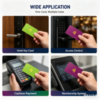 Carte RFID intelligente en PVC étanche 13,56 MHz NTAG215 pour contrôle d'accès hôtelier, système de membre et de fidélisation, impression personnalisée OEM