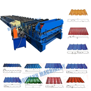 Nhà máy tùy chỉnh hình thang gạch Máy ép sắt mái tấm kim loại kẽm ibr lợp cuộn hình thành máy làm gạch - Product Image 1