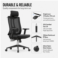 Chaise de bureau pivotante ergonomique, chaise de bureau moderne en maille, chaise de bureau ergonomique avec soutien lombaire