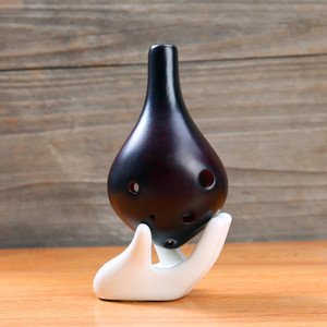 Ocarina de 6 orificios con esmalte craquelado, flauta de cerámica hecha a mano, instrumento musical para estudiantes, venta al por mayor - Product Image 4