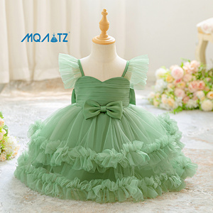 MQATZ Lo Último en <span class=keywords><strong>Ropa</strong></span> <span class=keywords><strong>de</strong></span> Bebé Vestido <span class=keywords><strong>de</strong></span> <span class=keywords><strong>Fiesta</strong></span> <span class=keywords><strong>de</strong></span> Cumpleaños o Graduación para Niñas Pequeñas con Volantes Rosados y Lazo Grande - Product Image 5