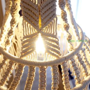 Abat-jour bohèmes écologiques faits à la main, lustre décoratif en macramé pour la décoration intérieure, provenant d'une usine au Vietnam - Product Image 3