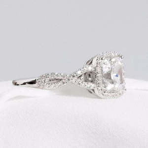 VOAINO VOAINO 14kホワイトゴールド結婚指輪プリンセスカットラボ成長ダイヤモンドリングCVD/HPHTアニバーサリーリング女性用 - Product Image 2