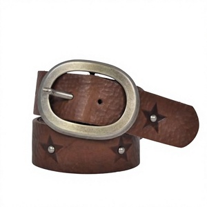 Latest Men's Cow Hide Steel Square Buckle Vintage Style Belts-Customizable Heavy Duty Lightweight Waterproof Eco-Friendly - Product Image 6