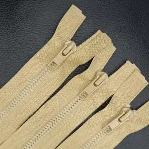 Khaki High Quality Smooth Wholesale 5# Plastic Open End Zippers With Sliders For Clothing Bags Shoes