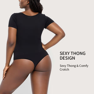S-SHAPER Naadloze Vierkante Kraag Samengevoegde String <span class=keywords><strong>Bodysuit</strong></span> Shaper Ademend Polyamide Materiaal Voor Volwassenen Aanpasbaar Logo - Product Image 5