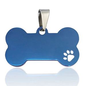 Placa de Identificación Personalizada para Mascotas en Forma de Hueso, Grabada, de Aluminio, con Collar, Placa de Nombre Metálica Personalizada para Mascotas - Product Image 6