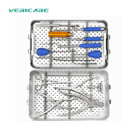 Kit d'instruments vétérinaires pour vis pédiculaires polyaxiales de la colonne vertébrale, pour chirurgie spinale canine, fixation vertébrale, avec boîte de stérilisation
