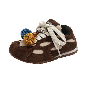 Autumn 2025 New Children's Training Big <strong>Boy's</strong> Leather Casual Korean Style Red Forrest Gump Trendy <strong>Velcro</strong> Closure Cartoon Shoes - Product Image 1