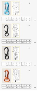 Swivel Carabiners Colorful Carabiner 40KN 360 Degree Rotational Swing Swivel Carabiners Colorful Clip
