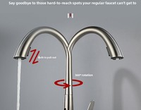 Robinet de cuisine intelligent monocommande extractible chaud-froid avec capteur, en acier inoxydable 304, cartouche céramique, rétractable, à poser sur comptoir