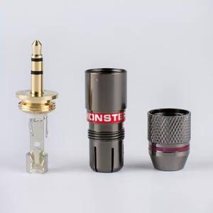 Prise audio stéréo Monster 3,5 mm plaquée or, connecteur téléphonique à installation traversante - Product Image 1