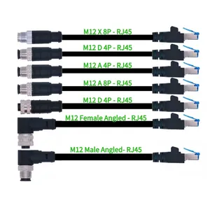 Waterdichte M12 4Pin 8Pin Een D X Code Industriële Ethernet Kabels M12 Om RJ45 Ethernet Kabels Networking Patch Kabels Adapters