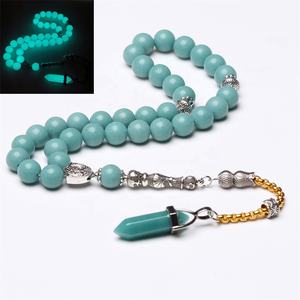 <span class=keywords><strong>Chapelet</strong></span> musulman en pierre lumineuse Tasbih, perles de prière, Islam misbaha 33 66 99 perles islamique subha masbaha - Product Image 1