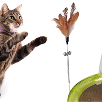 Imilive Jouet pour chat en plastique écologique, tunnel multifonctionnel interactif avec circuit de jeu, anneau, boule, grattoir et griffe