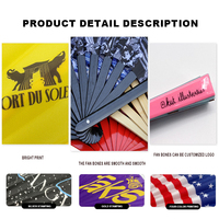Ventilateur à main personnalisé à sublimation en bambou pliable pour claquer Rave