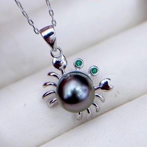 Colgante de Plata S925 31262 con Cuentas Redondas de 8-10 mm, Lindo Collar de Cangrejo y Base Vacía para DIY, Accesorios de Perlas, Joyería de Alta Calidad - Product Image 3