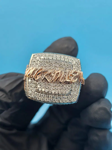 Bague de fiançailles en moissanite pour femme, luxe, argent sterling 925, sertie de diamants, hip hop, bijoux de mariage, anniversaire - Product Image 3