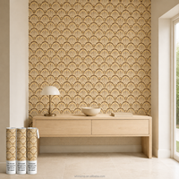 Pegatinas de Vidrio Estilo Art Deco con Diseño de Conchas para Ventanas y Divisiones de Vidrio