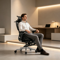 Nouveau modèle 2026 : Chaise de bureau ergonomique à dossier haut en maille avec accoudoirs 3D réglables, chaise pivotante moderne pour bureau à domicile