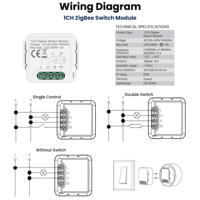 Interrupteur intelligent Zigbee KEMEK avec 1, 2, 3 ou 4 boutons pour la domotique, module d'interrupteur intelligent Tuya Smart Life