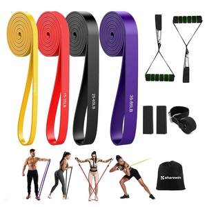 Bandes de résistance personnalisées avec logo, ensemble de bandes élastiques personnalisées, bandes d'exercice longues pour la salle de sport, bandes de traction - Product Image 3
