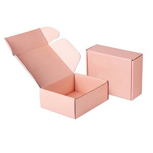 Boîte d'expédition en <span class=keywords><strong>carton</strong></span> personnalisée avec logo <span class=keywords><strong>rose</strong></span> pour les petites entreprises avec emballage en papier ondulé écologique - Product Image 1