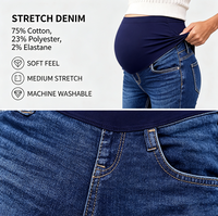 Jean de maternité évasé pour femme, en denim extensible, tendance, décontracté, confortable pour le quotidien