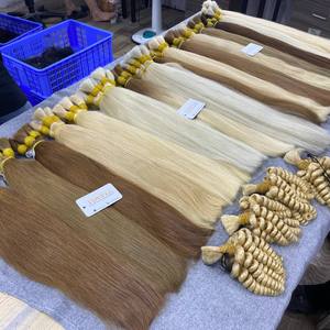 High Quality Unprocessed Vietnamese Raw Hair Bundle Vendors Bulk Double Drawn Weft Natural Wave Straight Human Hair Extensions - Product Image 2