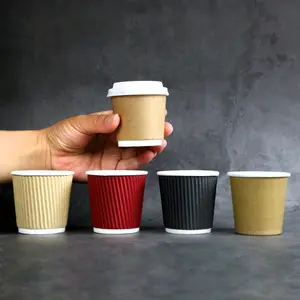 可回收8/12/16/22盎司纸咖啡杯一次性环保一次性带盖咖啡杯