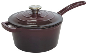 <span class=keywords><strong>Casserole</strong></span> en fonte émaillée professionnelle de 19,5 cm avec couvercle, pot à lait en fonte émaillée de 2,5 QT pour la cuisine - Product Image 4