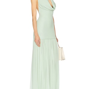 Robes de soirée maxi en mousseline de soie plissée, élégantes et modestes, sans manches, pour femmes, vente en gros, sur mesure, mode été, luxe - Product Image 3