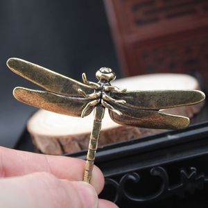 Figura de Libélula de Latón, Adorno de Escritorio de Insecto Vintage, Decoración Rústica para el Hogar u Oficina, Pieza Única - Product Image 3