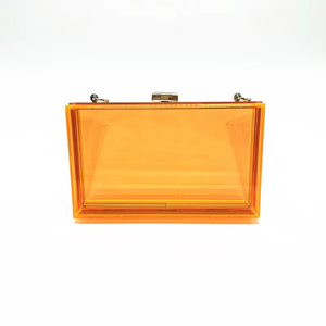 Bolso acrílico de moda europea de lujo para mujer, bolso cuadrado pequeño, bolso transparente de Color caramelo para verano, bolso de noche con cadena - Product Image 4