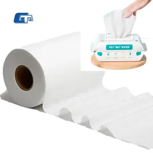 Elastic Pet Cotton Spunlace Nonwoven Fabric For Wet Wipes Biodegradable Sanitary Pads Non Woven Fabric Nonwoven For Face Towel