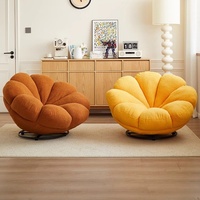 Haute qualité et confortable moderne en forme de citrouille Pouf canapé chaise longue jaune vif chaise de loisirs pour salon chambre Villa