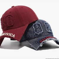 Gorra de Béisbol Estilo Vintage Lavada y Desgastada con Parche B, Visera de Moda, 6 Paneles, Corona Suave, Casual, Versátil, Venta al por Mayor