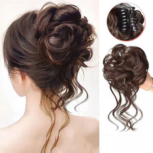 <span class=keywords><strong>Pince</strong></span> à cheveux pour <span class=keywords><strong>chignon</strong></span> désordonné, postiche synthétique bouclé naturel pour femme, volume instantané, coiffure <span class=keywords><strong>facile</strong></span> pour les filles pressées - Product Image 4