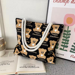 Borsa a Mano Casual da Donna con Stampa Cartoon, Borsa Tote alla Moda di Grande Capacità con Manico Lungo - Product Image 6