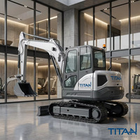 Mini-excavatrice hydraulique TITAN TE65 de 6,6 tonnes avec moteur Yanmar/Kubota EPA4 Euro5 certifié CE
