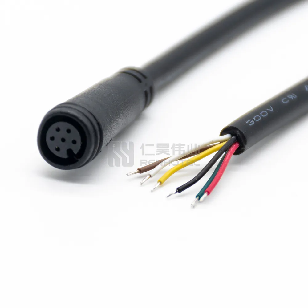 Waterproof M8 4-Pin Plastic Male Female Connector Cable IP68 Rated for Bicycle Available in 3P 5P 6P 7P 8P 9P Pins