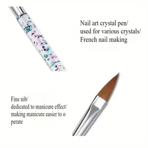 5Pcs Crystal Handle <b>Nail</b> Brushes Acrylic Powder UV Gel Drawing Painting Brushes Carving/Extension Pen Professional <b>Nail</b> <b>Tools</b> - Product Image 5