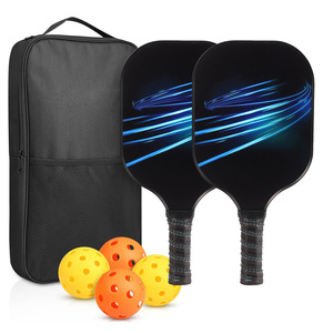 Juego de palas de Pickleball, 2 raquetas, 4 pelotas, bolsa de transporte de nailon, base de fibra de carbono antideslizante para deportes al aire libre - Product Image 1