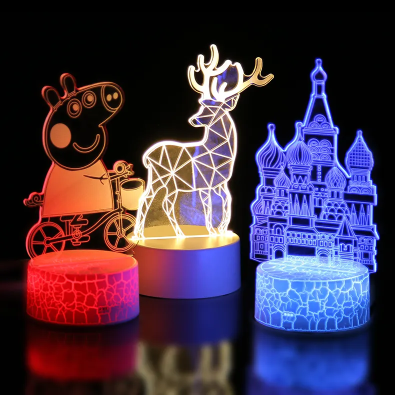 New Design 3W 3D USB Charging Gift Lighting Color Changing Room Decoration Home Decor 3D Night Lights,Veilleuse 3D,3D Lamp Light